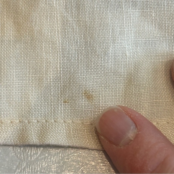 Rachel & Zoe Off-White 100% Linen Button Up Short Sleeve Blouse Sz M Pockets - Picture 7 of 7